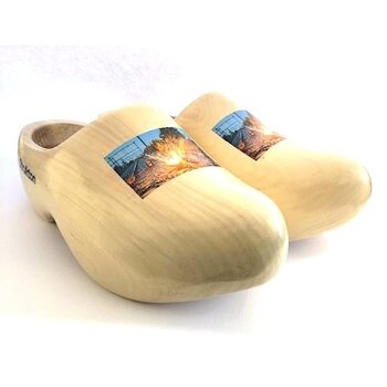 Wooden shoes with photo