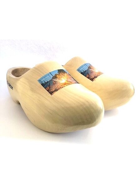 Wooden shoes with photo