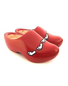 Kinder-Holzschuhe mit weiße Füße