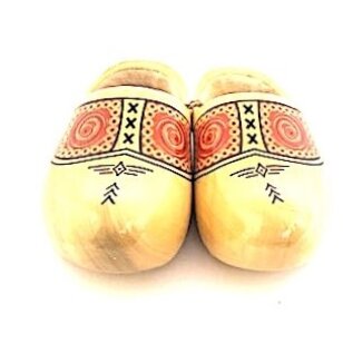 Dutch lacquered farmer children wooden shoes