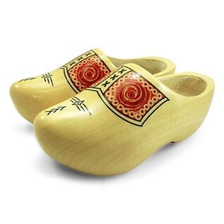 Dutch lacquered farmer children wooden shoes