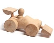 wooden toys in the shape of a clog