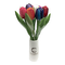  Large wooden tulips in a wooden vase with logo