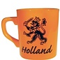 Orange mug with lion
