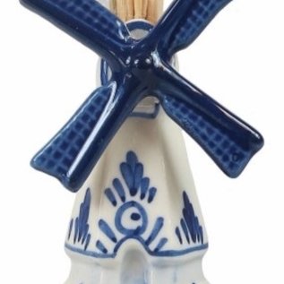 Toothpick - cocktail stick holder Delft blue windmill