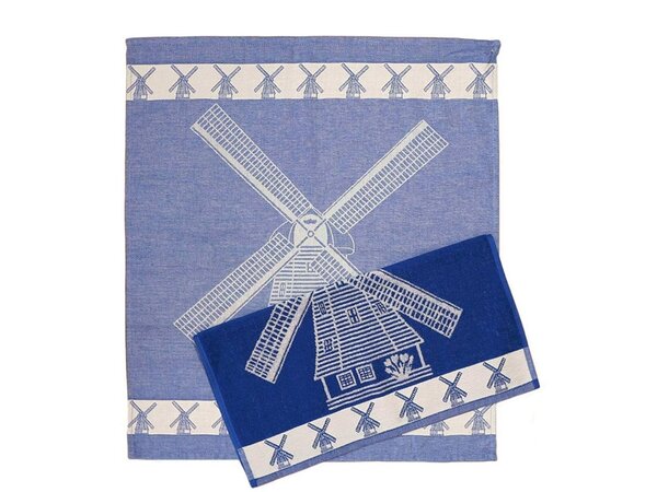Tea towel Delft Blue Windmill