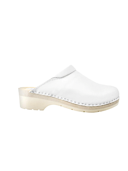 White shoe clog with PU sole