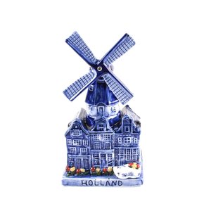 Delfter blaue Musik Stadtwindmühle 16cm