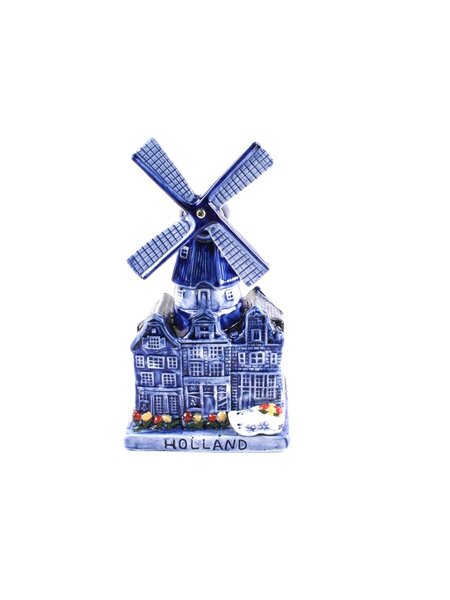 Delfter blaue Musik Stadtwindmühle 16cm