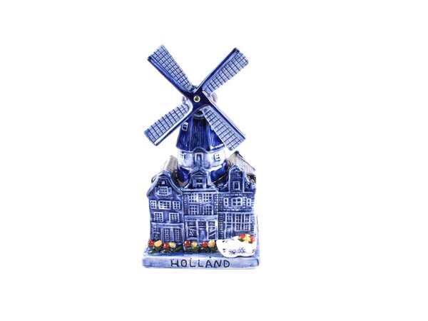 Delfter blaue Musik Stadtwindmühle 16cm Delfter blaue Musik Stadtwindmühle 16cm