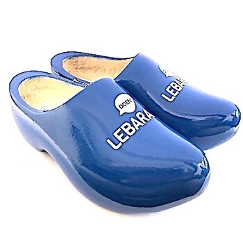 Wooden shoes with logo