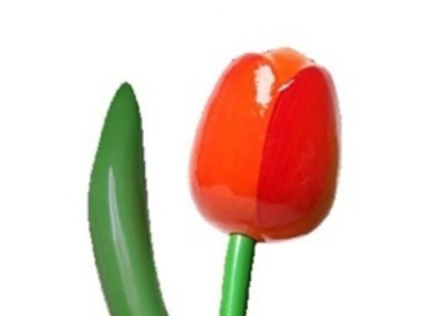 Oranje houten tulp 180cm