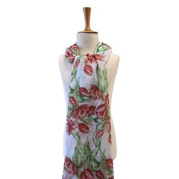 Scarf Tulips Red