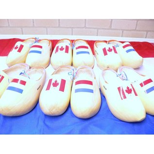 Wooden shoes with the flag