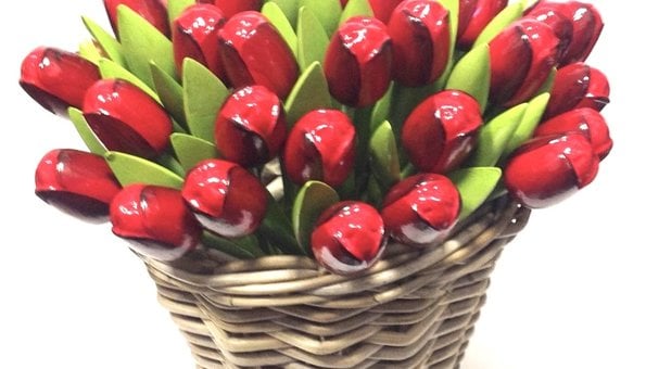 wooden tulips
