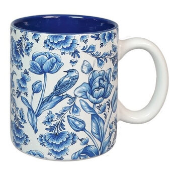 Mug with Delft blue tulips