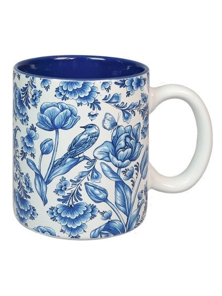 Mug with Delft blue tulips
