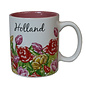 Mug with colorful tulips