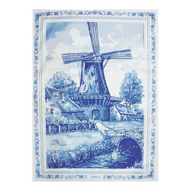 Tea towel with windmill landscape