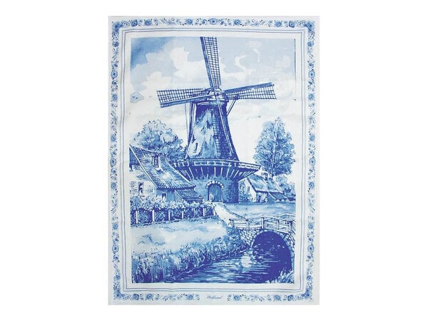 Geschirrtuch mit Windmühlenlandschaft