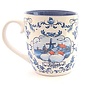 Delft blue cup with kissing couple