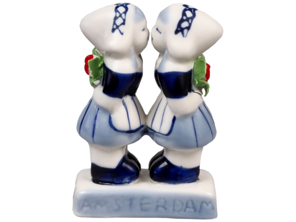 Amsterdamse kussende meisjes delfts blauw Amsterdamse kussende meisjes delfts blauw