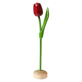 Red wooden tulip on a base 35cm