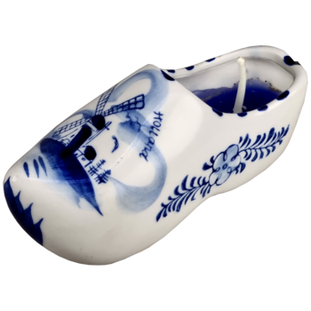 Delft blue clog with candle Delft blue clog with candle
