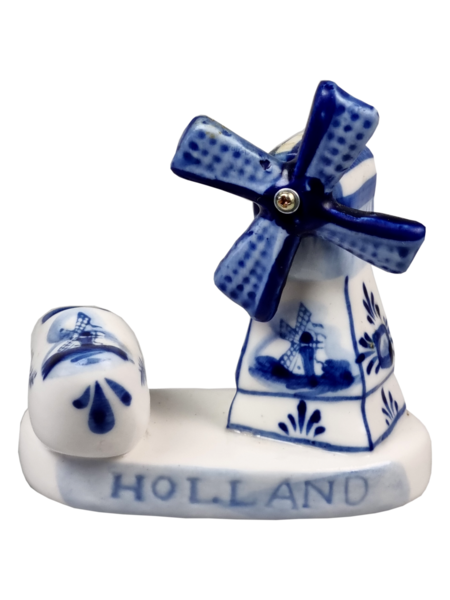 Windmolen en klomp op een voet