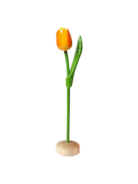 Yellow wooden tulip on a base 35cm