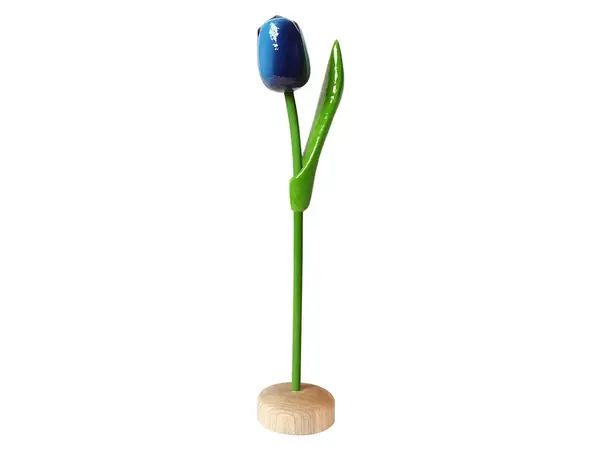Nijhuis klompenfabriek Blue wooden tulip on a base 35cm