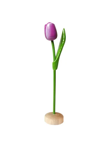 Purple wooden tulip on a base 35cm