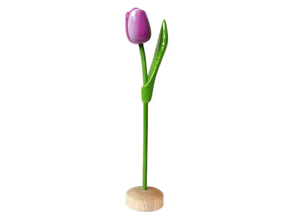 Nijhuis klompenfabriek Purple wooden tulip on a base 35cm
