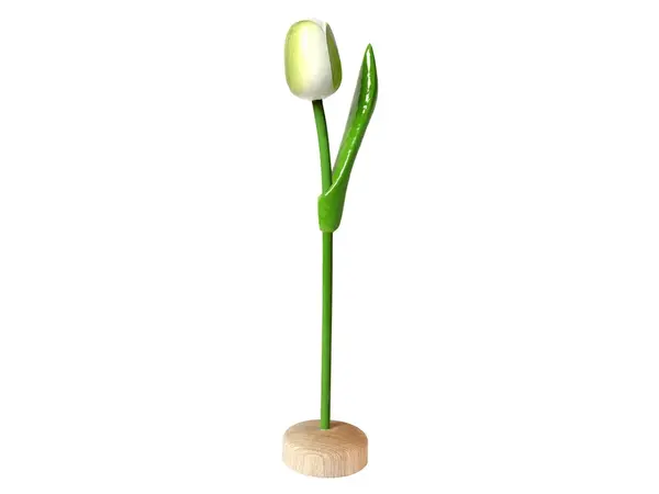 White wooden tulip on a base 35cm
