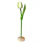 Witte houten tulp op een voet 35cm