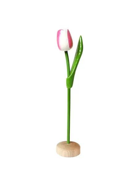 White - pink wooden tulip on a base 35cm