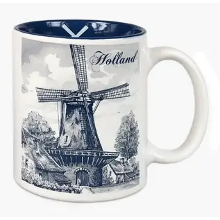 Mok met Delftsblauwe molen