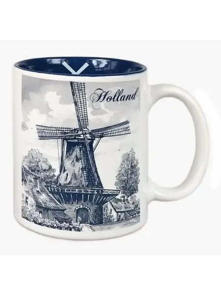 Becher mit Delfter blauer Windmühle