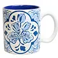 Mug with Delft blue flowers