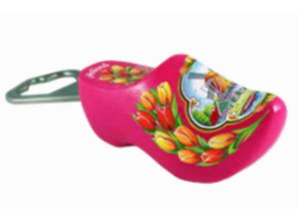 Pink bottle opener clog