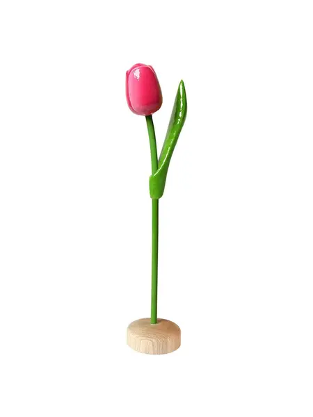 Pink - white wooden tulip on a base 35cm