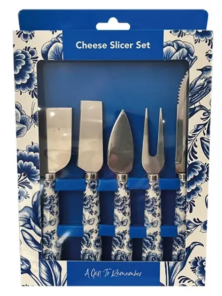 Geschenkset Käsemesser Delfter blaue Tulpen