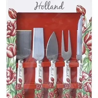 Giftset cheese knives with tulips