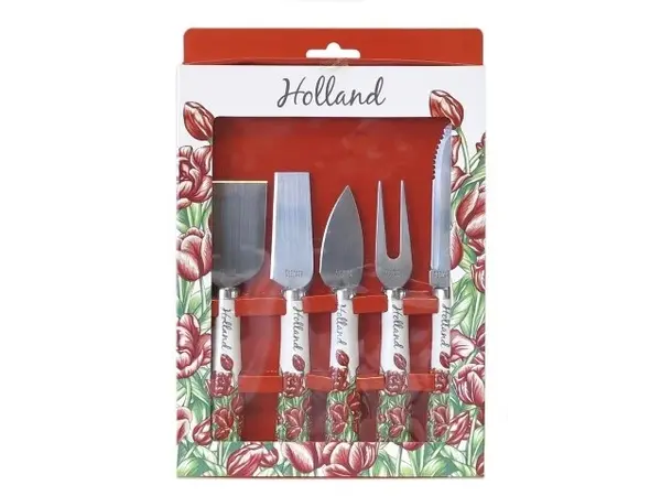 Giftset cheese knives with tulips