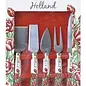 Giftset cheese knives with tulips