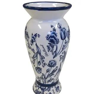 Vase of blue flowers