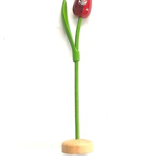 Houten tulpen met logo op voet 35cm