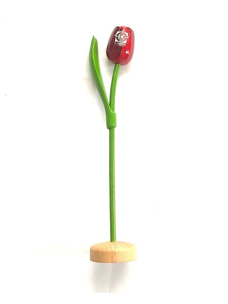Houten tulpen met logo op voet 35cm