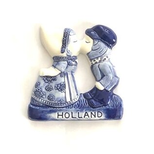magneet keramiek delftsblauw kuspaar