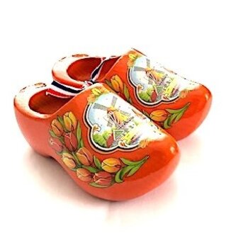 Souvenirs holzschuhe orange 14cm